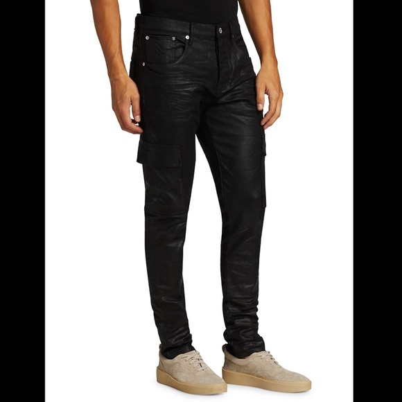 Purple Brand Tar Coated Cargo Pants NWT Sz 34 - Picture 1 of 11